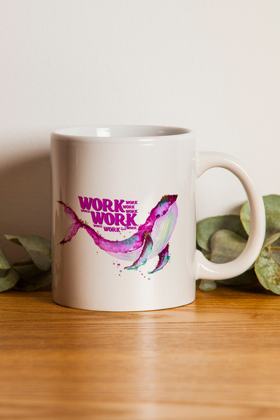 gavebutik Work Work Printed Mug Cup Machine Washable