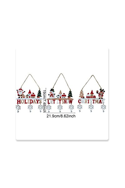 Flippy Decorațiune din lemn, model Flippy, ren, scris cu Let It Snow, 21,9x19 cm, multicolor