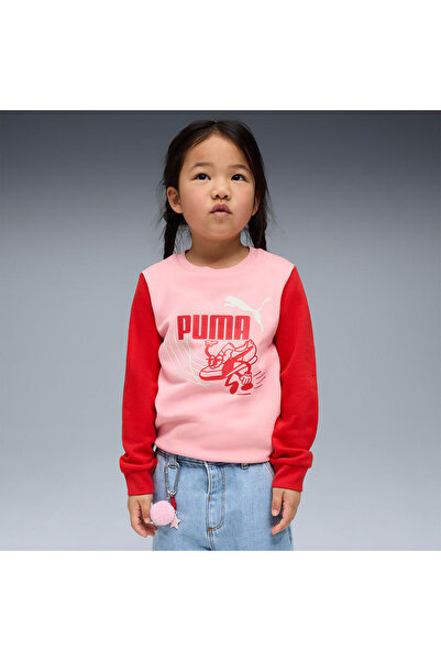 Puma Детска велосипедна блуза с качулка Little Runners Crew