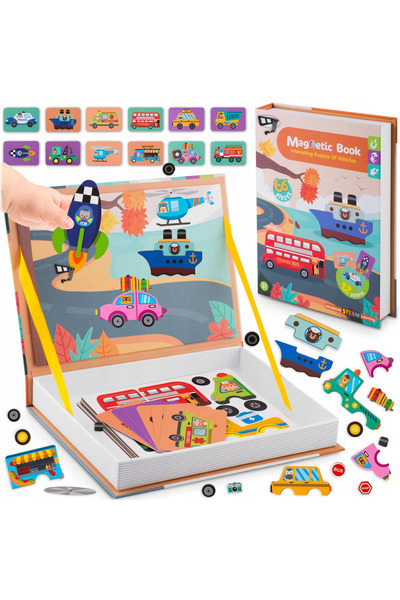 LikeSmart Magnetic Puzzle Book "Likesmart Magnetic Book - Vehicles", magnetic...