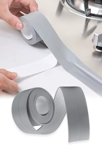 Factorial Su Sızdırmaz Bant Gri 3 Metre Lavabo Küvet Klozet İzolasyon Kenar Ş...