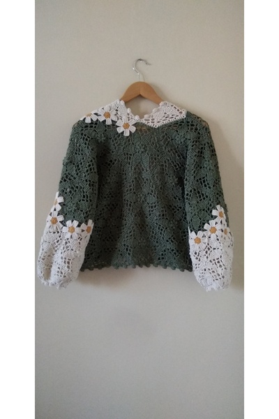 Guashe Hand Knitted Motif Cardigan