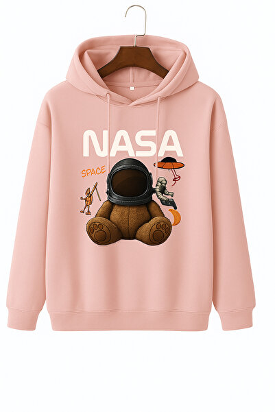 Kokina سويت شيرت بقلنسوة مطبوع عليه دمية دب ناسا للجنسين من القطن الممشط بثلا...