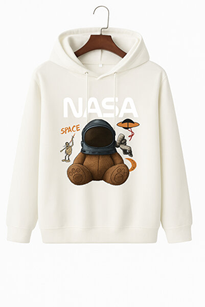 Kokina سويت شيرت بقلنسوة مطبوع عليه دمية دب ناسا للجنسين من القطن الممشط بثلا...