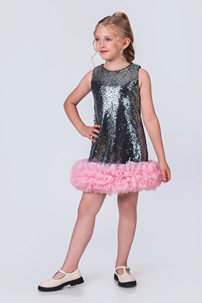 vestitino Κομψό φόρεμα για κορίτσια με πούλιες και τούλι