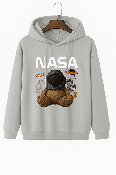 Kokina سويت شيرت بقلنسوة مطبوع عليه دمية دب ناسا للجنسين من القطن الممشط بثلا...