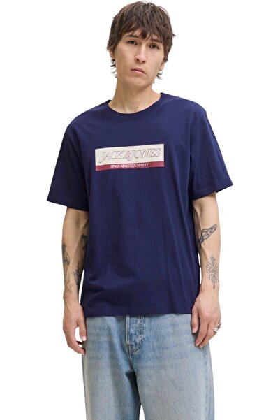 Jack & Jones Tricou JACK & JONES Inwood Block Branding - 12283628-Ocean Cavern