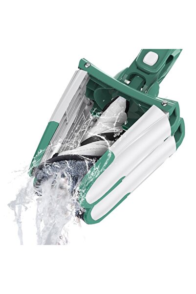 Flippy Flat Mop with Microfiber Cloth, Flippy, 360° Rotation, 38 x 140 cm, Green