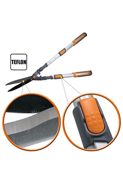 JollyMag Nůžky na živý plot, keře, objímkové, čepel s teflonovým povlakem, teleskopická rukojeť 71-83 cm, Richmann