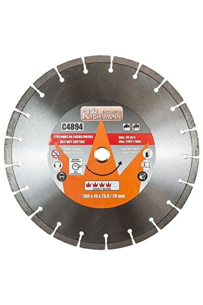 JollyMag Disc diamantat segmentat, beton, taiere umeda si uscata, 300 mm/25.4 mm, Richmann Exclusive