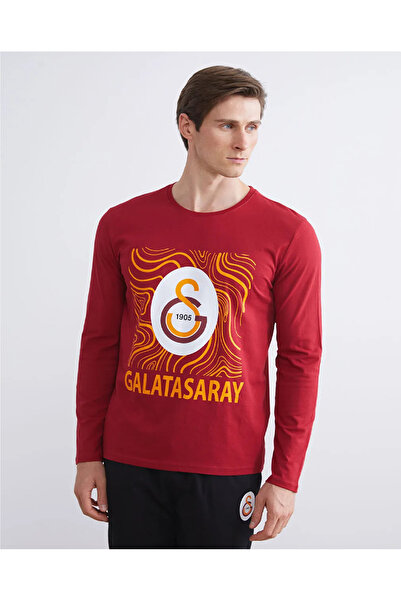 LC Waikiki LC WAIKIKIKirmizi Standart Kalıp Galatasaray Baskılı Erkek Pijama Takımı