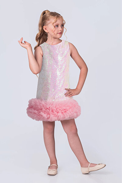 vestitino Κομψό φόρεμα για κορίτσια με πούλιες και τούλι