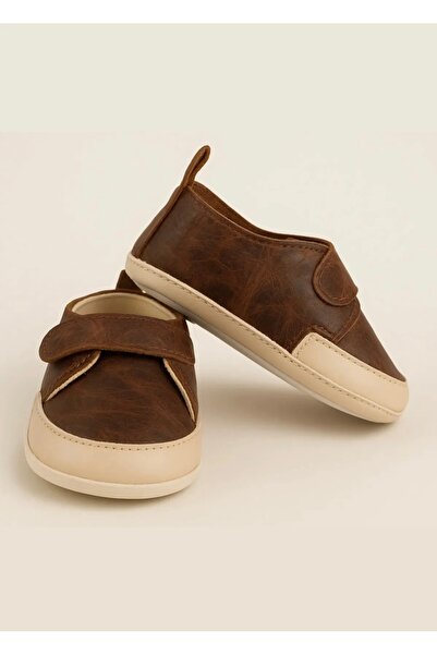 minissa baby kids Genuine Leather Baby Shoes, First Step Shoes, Baby Booties, with Ankle Strap and Velcro