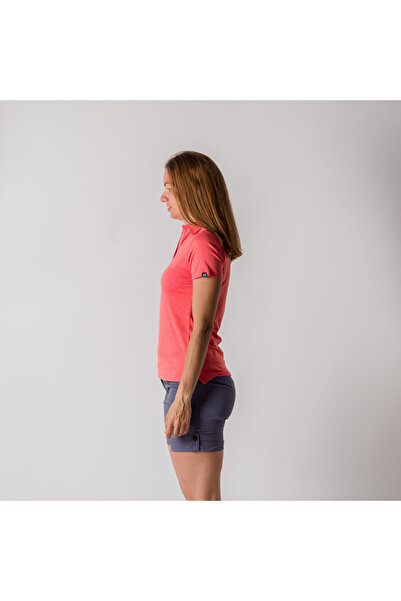 NORTHFINDER Women's polo t-shirt from recycled fibres CHAYA redmelange