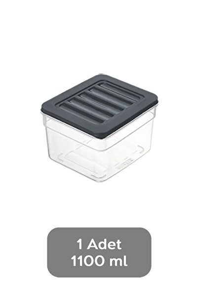 Meleni Home 1 Deep Microwave Compatible Storage Container - Organizer Food Container 1100 ml Anthracite