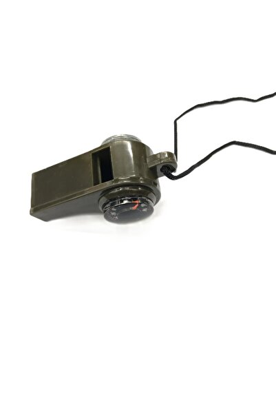 Flippy Fluier 3in1, with Compass and Thermometer, for Hiking, Black