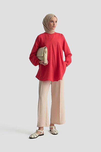 Armine Önü Dikişli Pantolon 25KD1004 Vizon