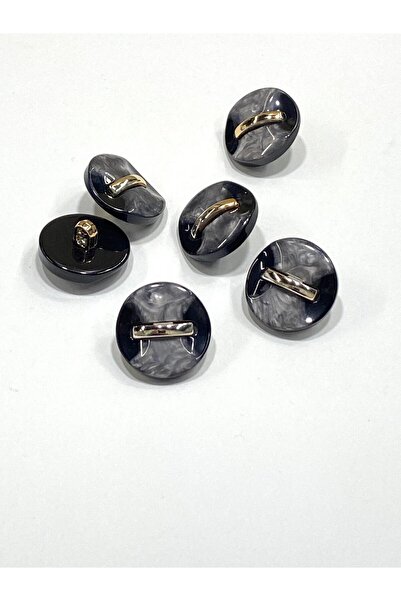 karantuhafiye Κουμπί με γυαλιστερή επιφάνεια, με αξεσουάρ ζώνης σε ανοιχτό χρυσό / 2,2 cm / m03118 / καπνιστό