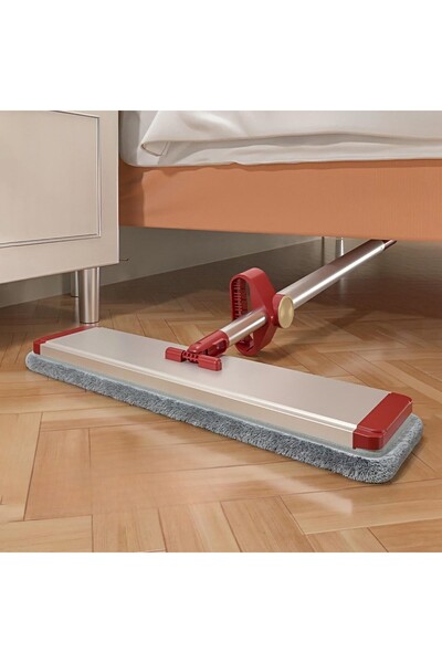 Flippy Flat Mop with Microfiber Cloth, Flippy, For Household Use, 360° Rotation, 42 x 130 cm, Red