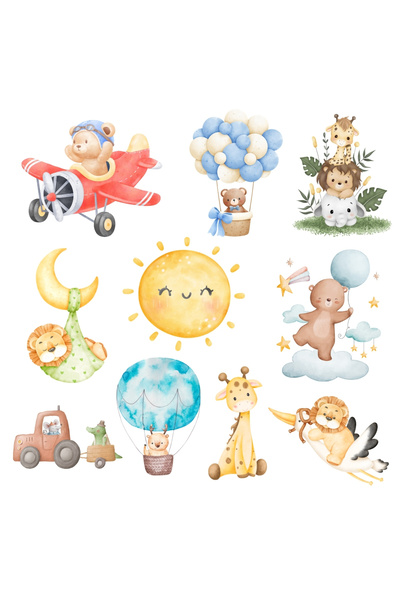 Bimotif Karışık priz ve duvar stickerı, 10x15 cm