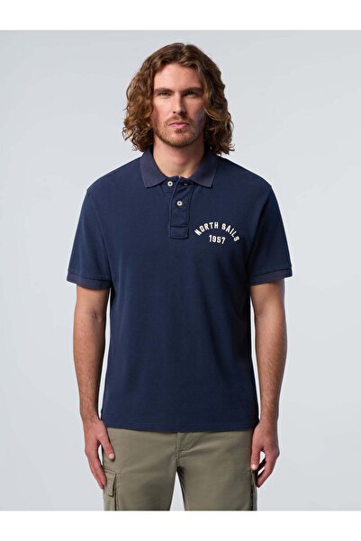 North Sails Polo Yaka Baskılı %100 Pamuk Tişört
