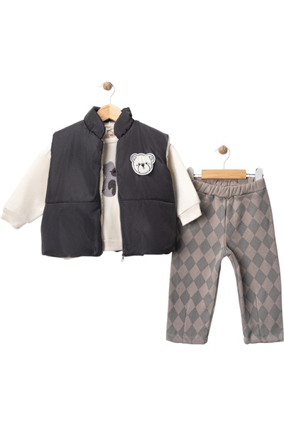 Buqete Bear Figure with Vest Men's 3-Piece Set