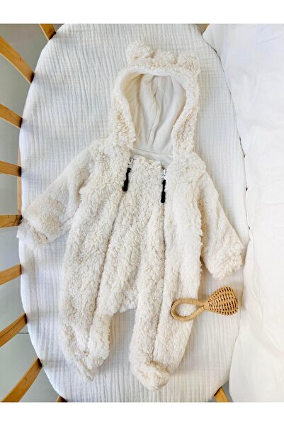 NUNU BABY Zoe Peluş Tulum - Beyaz