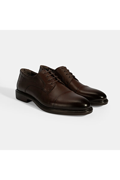 Desa Men's Brown Lace-Up Leather Classic Shoes