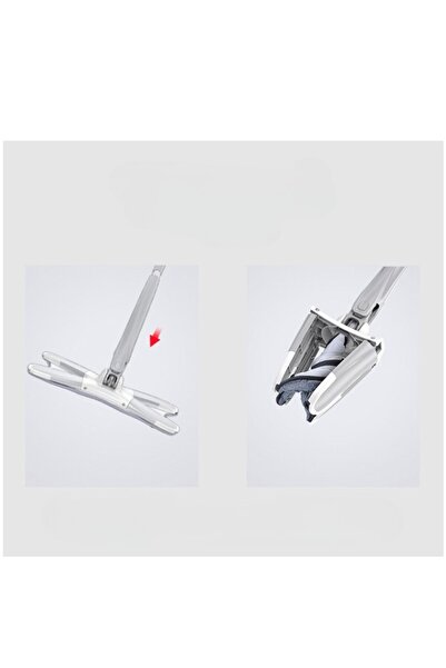 Flippy Flat Mop + Bucket Set, Flippy, with Wringing System, Telescopic Length 140 cm, Silver/Yellow