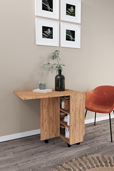 Decorfim Ultra Flamingo extendable kitchen - folding - living room table, Atlantic Pine, 140x60x75cm