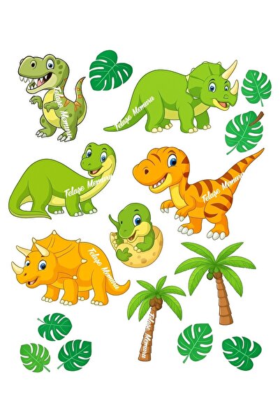 telaşe memuru طباعة رسمية للكب كيك والمعجنات بتصميم الديناصورات - زينة ورقية ...