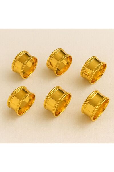 ALMASA 6حبات سوارة لمنديل السفرة ذهبي