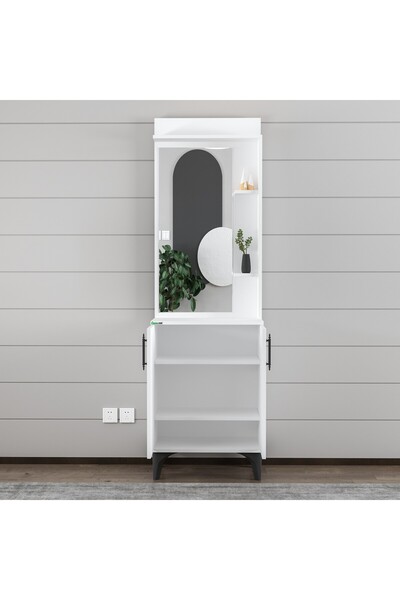 Desire Hanging Wardrobe with Mirror – Modern Design, Glossy White, Premium Chipboard