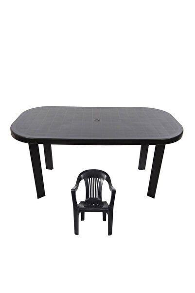DacEnergy Set mobilier gradina , fabricat din polipropilena, masa ovala si op...
