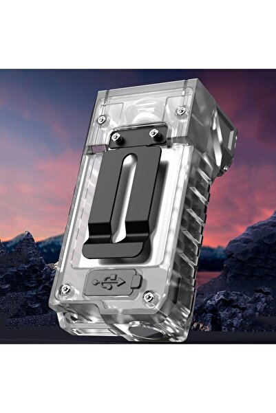 Flippy Portable UV LED Flashlight, USB-C, 50m, 5W, 3 Colors, 1200mAh, Transparent