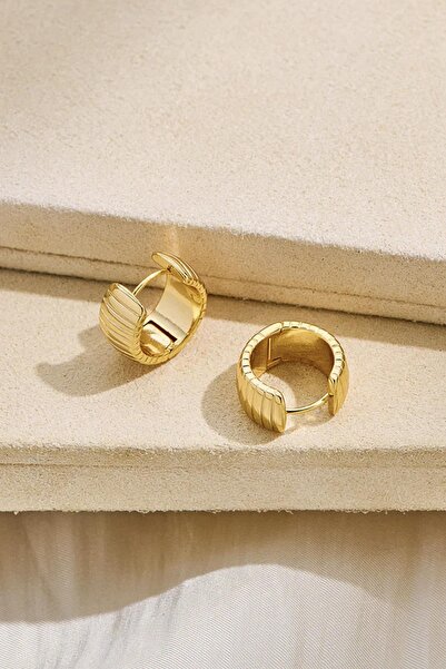 New Obsessions Kalın Çizgili Mini Halka Küpe