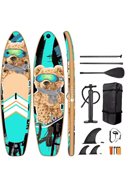 ULTTY لوح تزلج قابل للنفخ بطول 360 سم مع مجداف ومضخة وحقيبة ظهر وحزام وزعانف ...