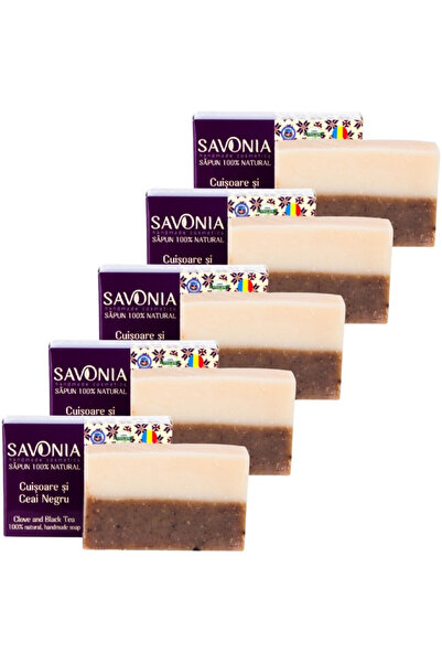 Savonia Set 5 buc - Sapun Cuisoare si Ceai Negru,
