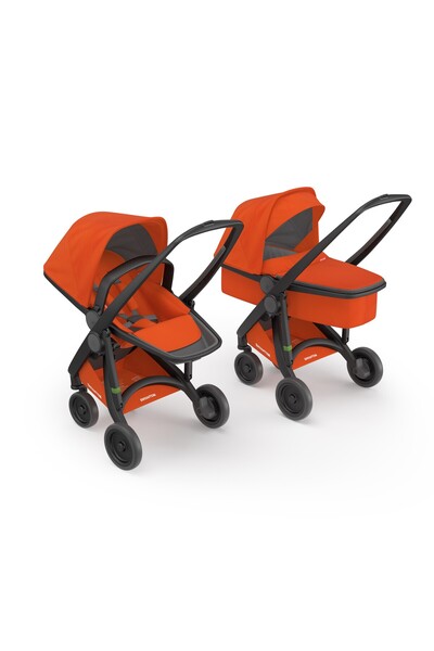 JollyMag 2 in 1 stroller, Greentom, 100%, Black Orange