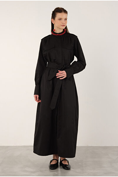 HEQA Рокля с еполети, черна