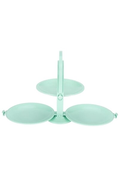 OEM Foldable 3-Tier Fruit Basket, Smile Face 3 in 1, Turquoise