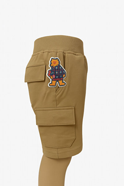 flybird erkek çocuk okul beli örme lastikli bermuda şort