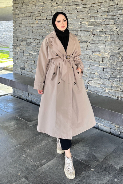 Ovn. Rüzgarlıklı Trençkot - Vizon