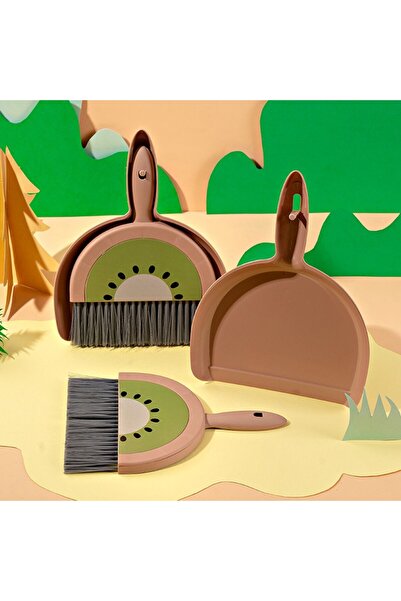 Flippy Mini Broom, Dustpan Set, Flippy, Household Use, for Office, Kitchen, Home, Kiwi Model, 23 x 18 cm