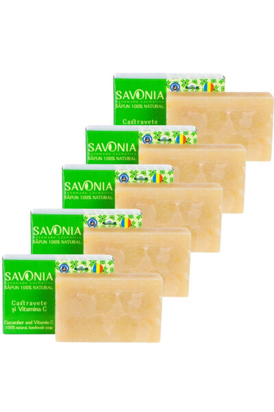 Savonia Set 5 buc - Sapun Castravete si Vitamina C,