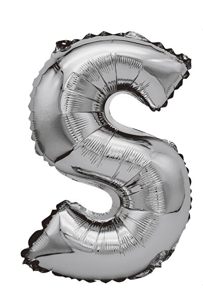 SDX Market Balon folie metalizată argintie, Mirific Party, Litera S, 40 cm, A...