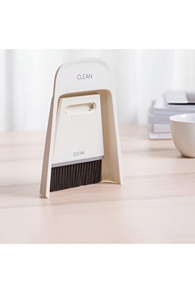 Bibilel Mini Broom and Dustpan Set, Flippy, Household Use, Two Brushes, for Office, Kitchen, Home, 19.5x13.8x3.