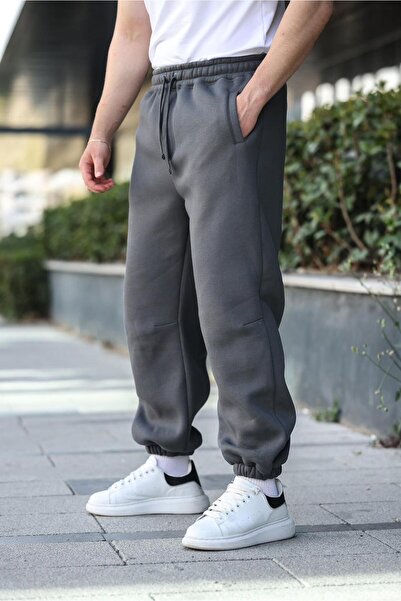 Madmext Smoked Relaxed Fit Men's Sweatpants with Elasticated Legs E6579