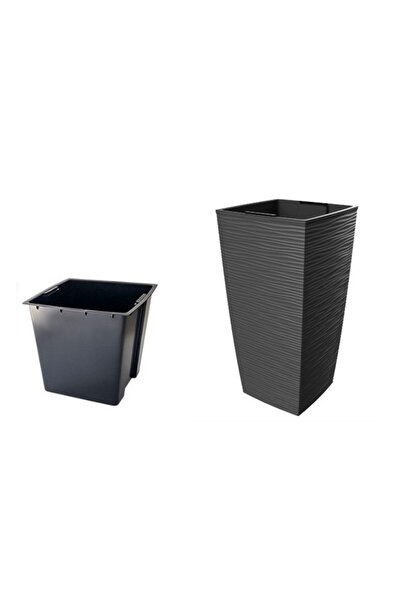 JollyMag Ghiveci inalt cu vas interior, 36x36x70, Aurora 933, diverse culori