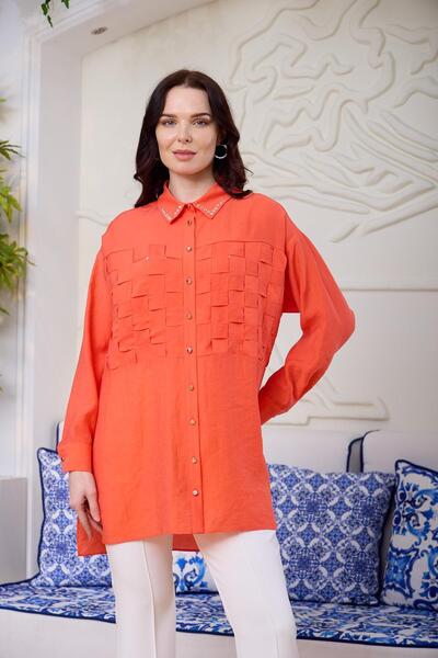 Moodbasic ŞERİT GEÇİŞLİ İPEK CUPRA GÖMLEK